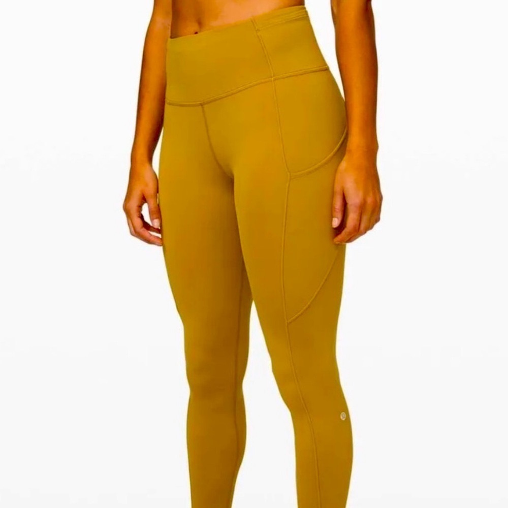 Lululemon Fast and Free Nulux Cropped Leggings in Gold size 6